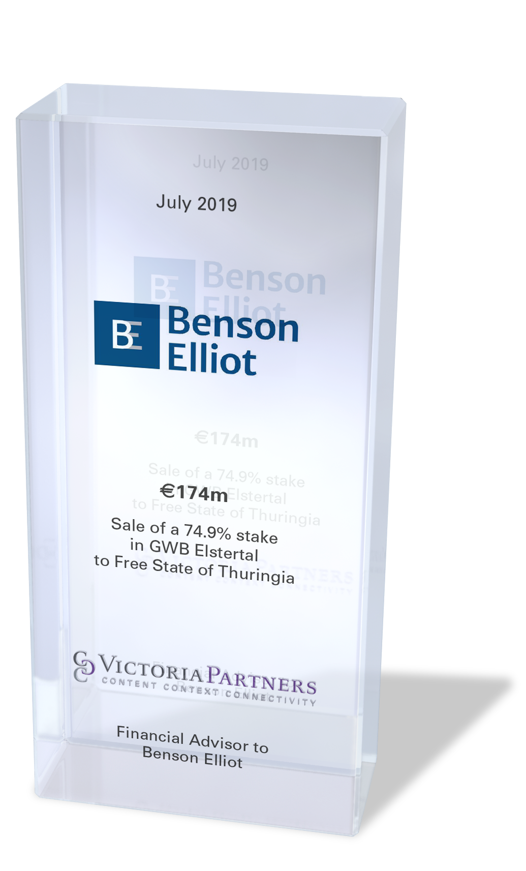 VICTORIAPARTNERS - Financial Advisor to Benson Elliot - July 2019