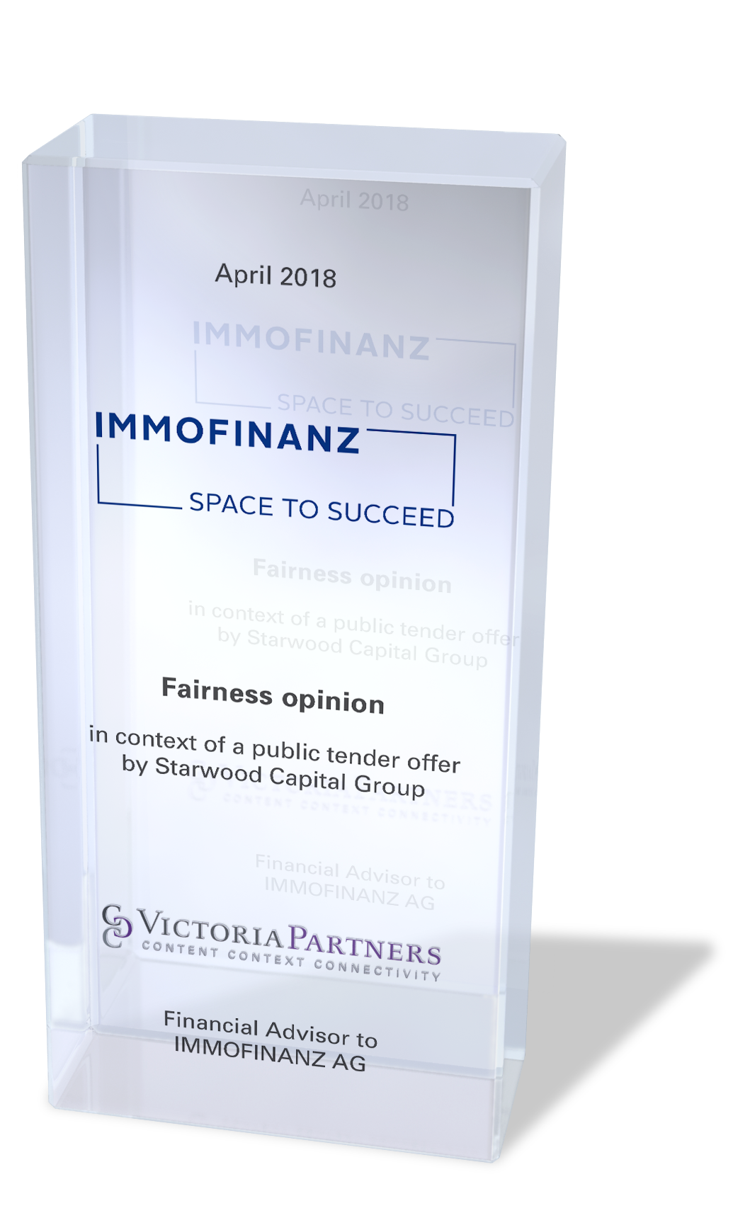 VICTORIAPARTNERS - Financial Advisor to Immofinanz AG - April 2018