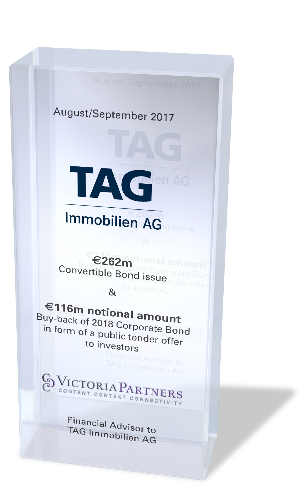 VICTORIAPARTNERS - Financial Advisor to TAG Immobilien AG - August/September 2017