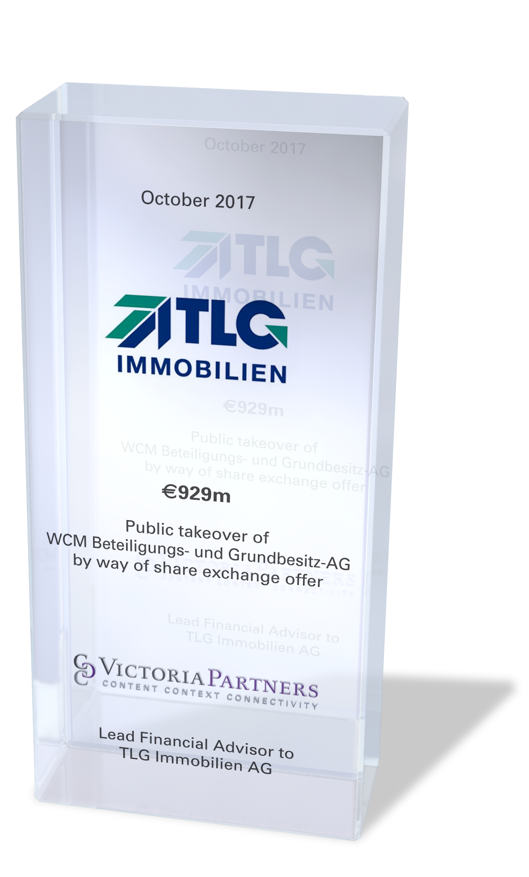 VICTORIAPARTNERS - Lead Financial Advisor to TLG Immobilien AG - October 2017
