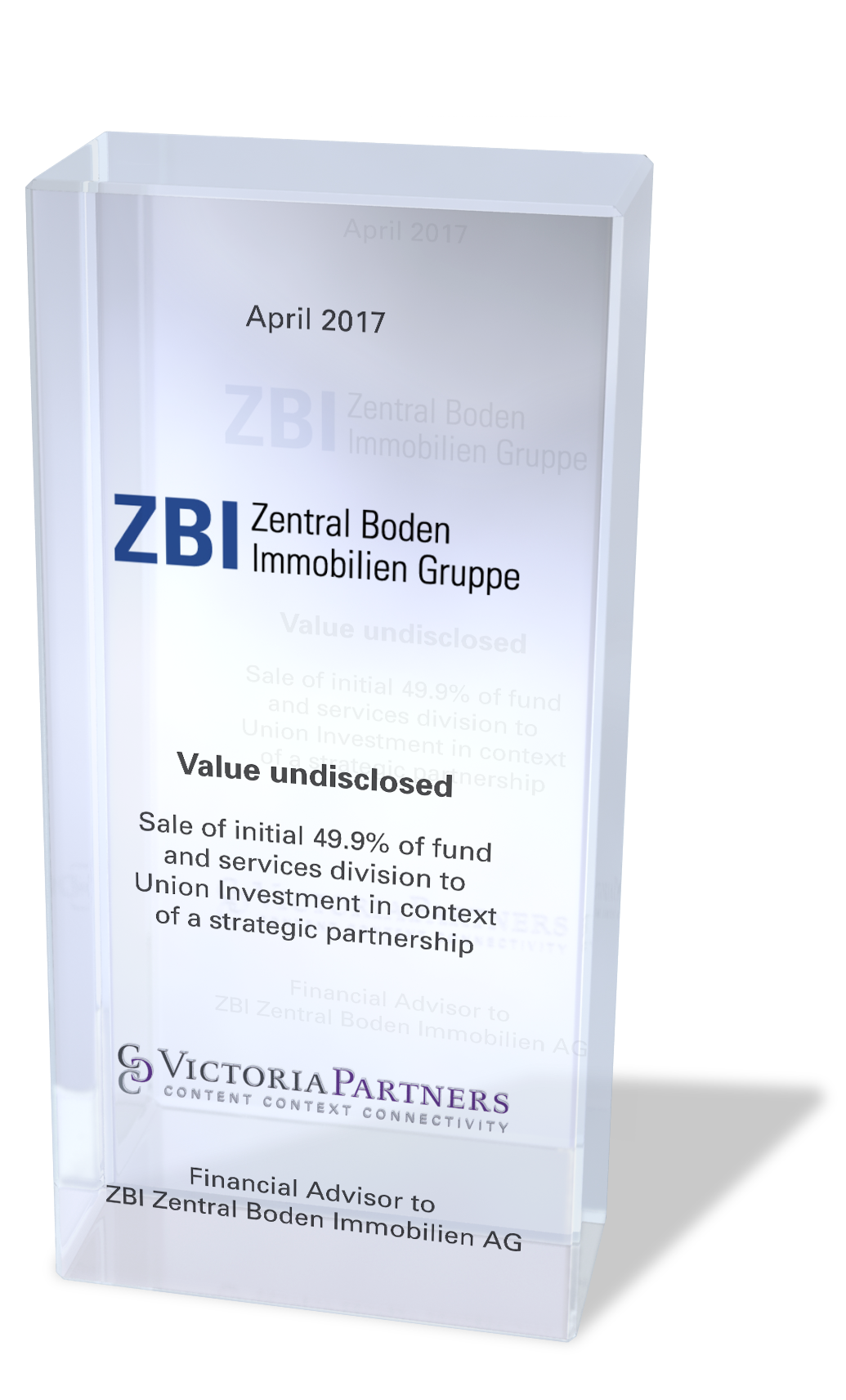 VICTORIAPARTNERS - Financial Advisor to ZBI Zentral Boden Immobilien AG - April 2017